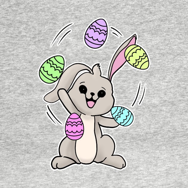 Rabbit juggling eggs happy easter 2021 egg hunt by Mesyo